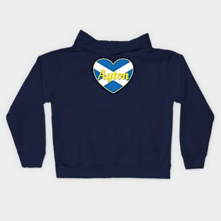 Ayton Scotland UK Scotland Flag Heart Kids Hoodie